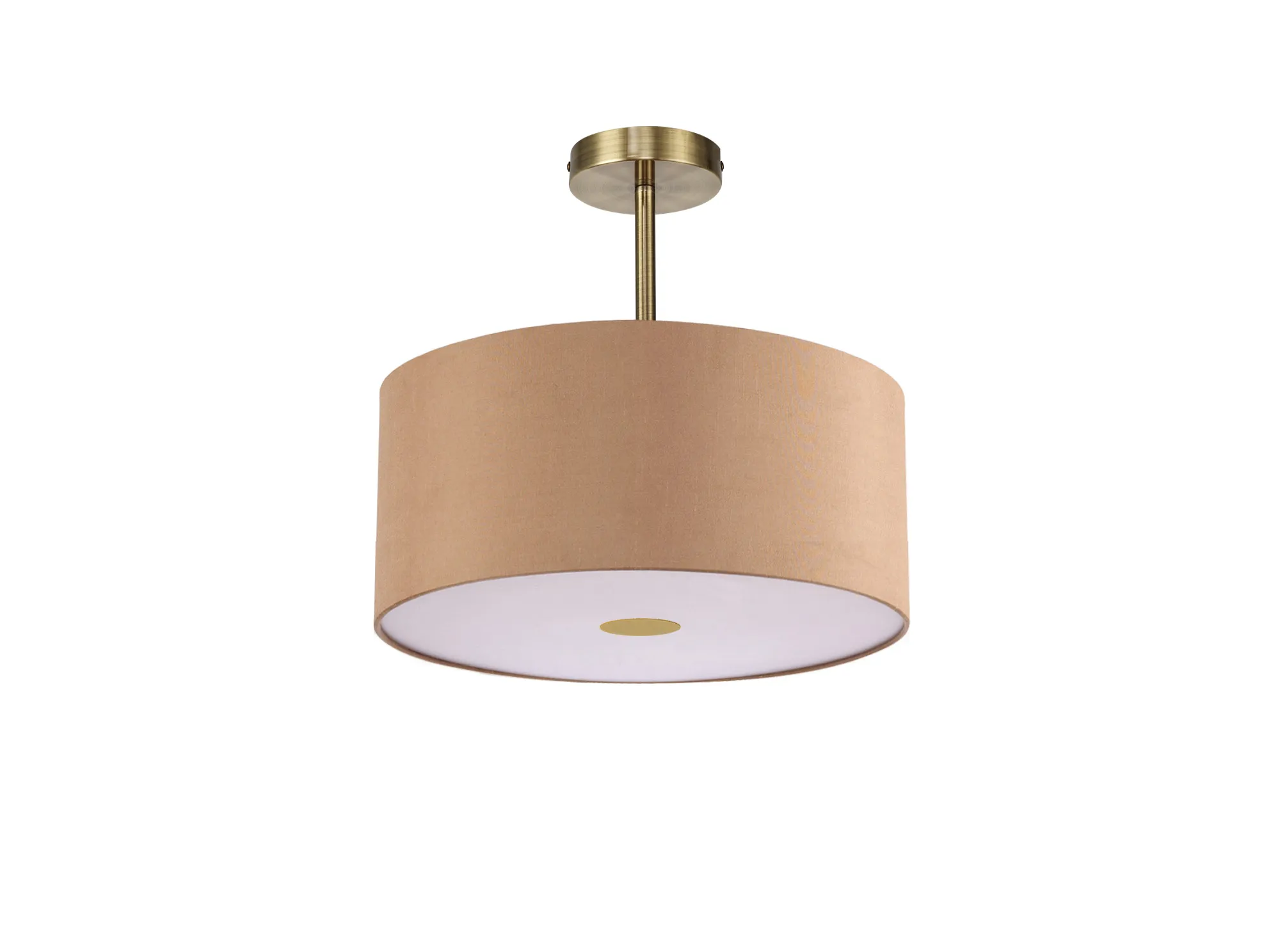 Baymont 40cm Semi Flush 1 Light Antique Brass, Antique Gold/Ruby, Frosted Diffuser DK0180  Deco Baymont AB AG
